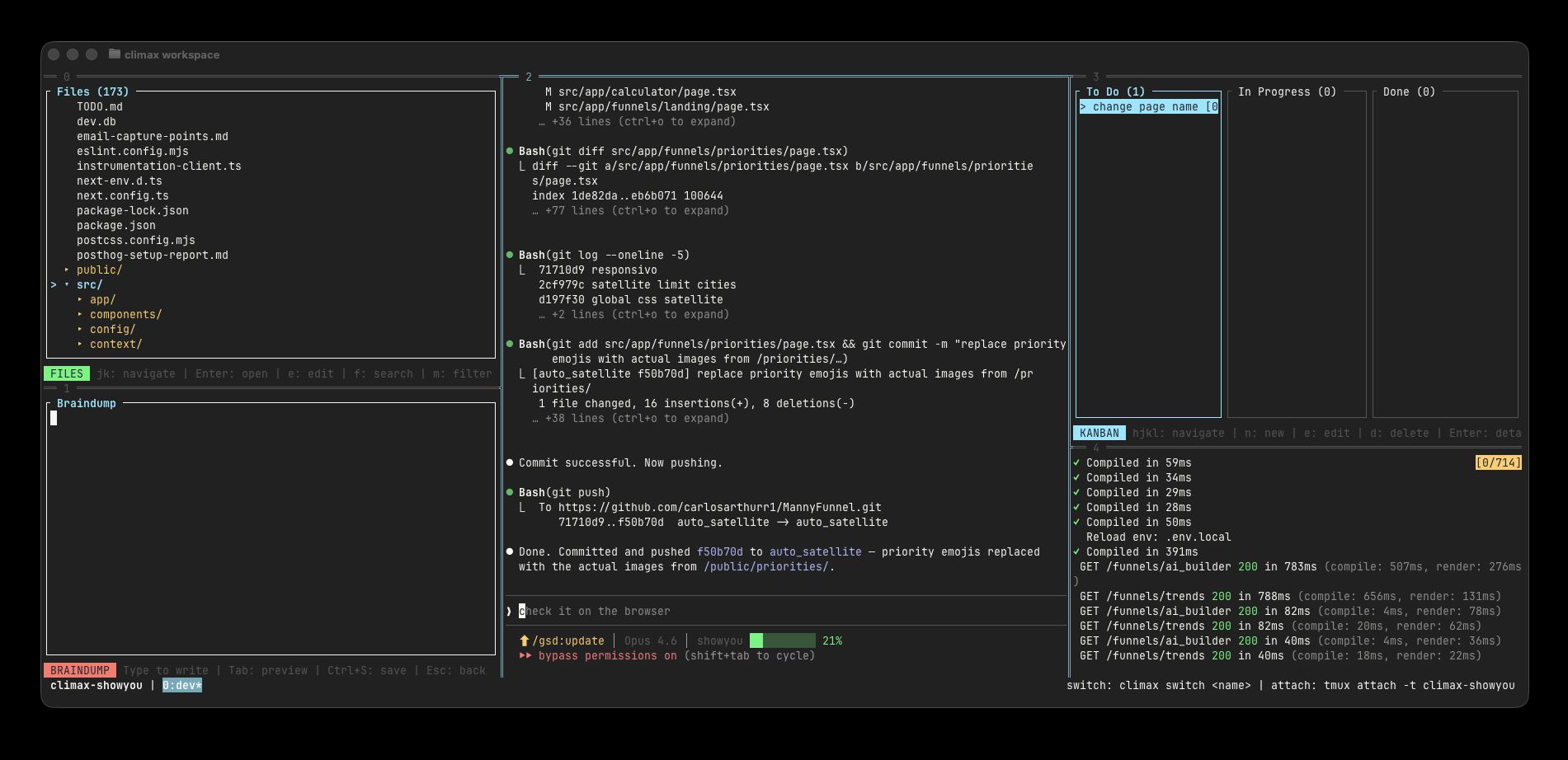 CLIMax terminal interface